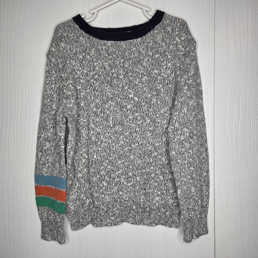 Gymboree Boy's Navy and Marled Gray Knit Sweater-Small(5-6)
